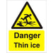 Warning Sign Thin Ice Plastic 30 x 20 cm