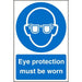 Mandatory Sign Eye Protection Plastic 60 x 40 cm