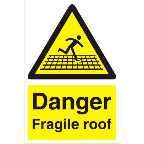 Mandatory Sign Fragile Roof Plastic 60 x 40 cm