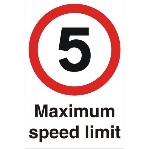 Road Sign 5 Mph Plastic 60 x 40 cm