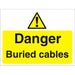 Warning Sign Buried Cables Fluted Board 30 x 40 cm
