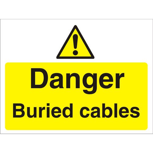 Warning Sign Buried Cables Fluted Board 45 x 60 cm