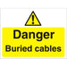 Warning Sign Buried Cables Fluted Board 45 x 60 cm