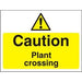 Warning Sign Plant Crossing PVC 45 x 60 cm