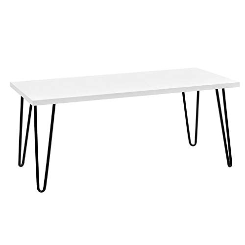 Alphason Rectangular Coffee Table with White MDF Top and White Stipple Frame 5011015COM 1067 x 495 x 453mm