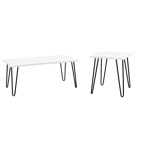 Alphason Rectangular Coffee Table with White MDF Top and White Stipple Frame 5011015COM 1067 x 495 x 453mm