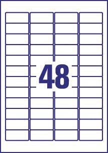 Avery NoPeel Permanent Labels Self Adhesive 45.7 x 25.4 mm White Rectangular 20 Sheets of 40 Labels