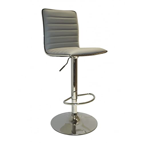 Alphason High Back Bar Stool with Adjustable Seat Colby Grey