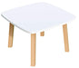 Paperflow Side Table with White & Beech Coloured Medium-Density Fibreboard & Lacquered Solid Wood Top and 4 Feet Legs Woody 600 x 600 x 400mm