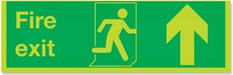 Fire Exit Sign with Up Arrow Plastic 10 x 30 cm