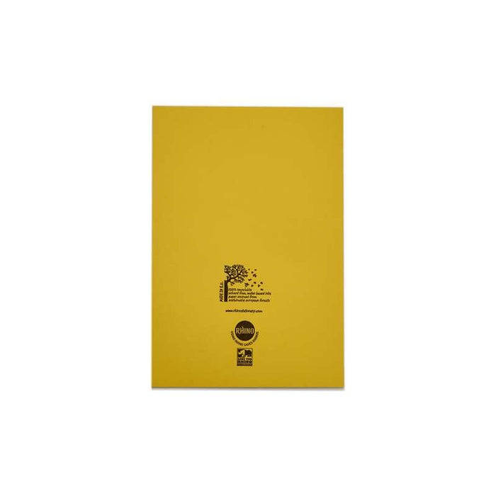 Rhino A4 Exercise Book 32 Page 7mm Squared Yellow (Pack 100) - VDU014-100-6
