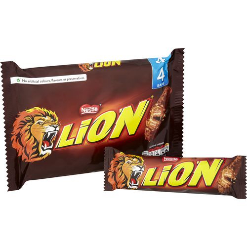 Nestlé Lion Milk Chocolate Bar No Artificial Colours, Flavours or Preservatives 42g Pack of 4