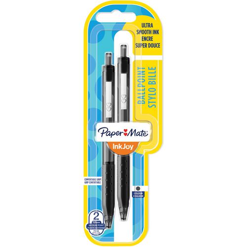 Papermate InkJoy 300 RT Ballpoint Pen Black Medium 0.3 mm Pack of 2