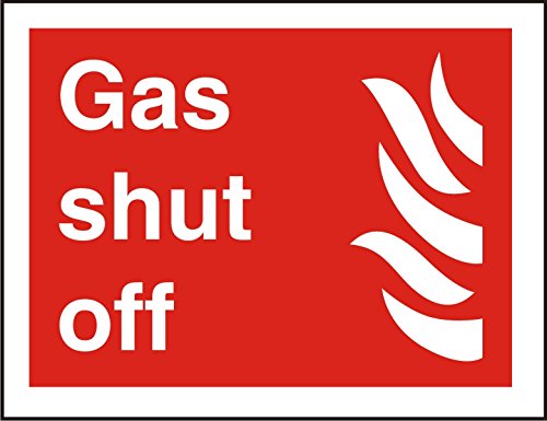 Fire Sign Gas Shut Off Plastic 15 x 20 cm