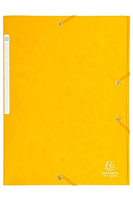 Exacompta 3 Flap Folder 17106H A4 Yellow 425gsm Pressboard 24x32cm Pack of 25