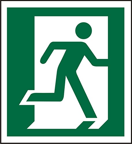 Fire Exit Sign Right Arrow Vinyl 10 x 10 cm