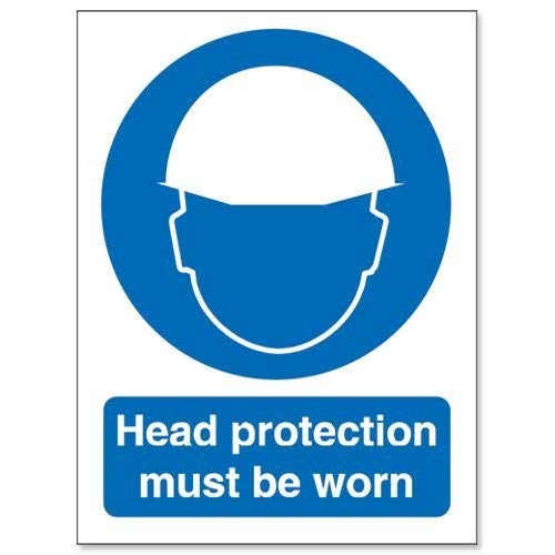 Mandatory Sign Head Protection PVC 15 x 20 cm