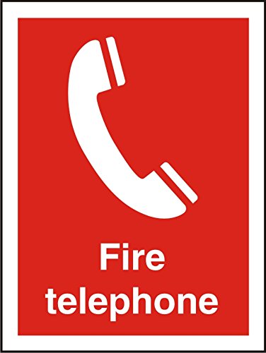 Fire Sign Telephone Plastic 20 x 15 cm