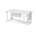 Dams International Wave Desk MC16WLP3WHWH 1,600 x 725 x 800 - 990 mm