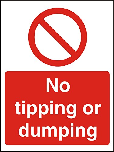 Prohibition Sign No Tipping Or Dumping Vinyl 40 x 30 cm