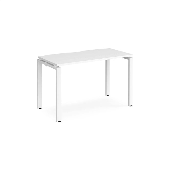 Rectangular Single Desk White Wood Straight Legs White Adapt II 1200 x 600 x 725mm