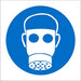 Mandatory Sign Respirators vinyl 15 x 15 cm