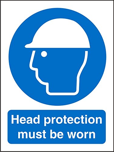 Mandatory Sign Head Protection vinyl 30 x 20 cm