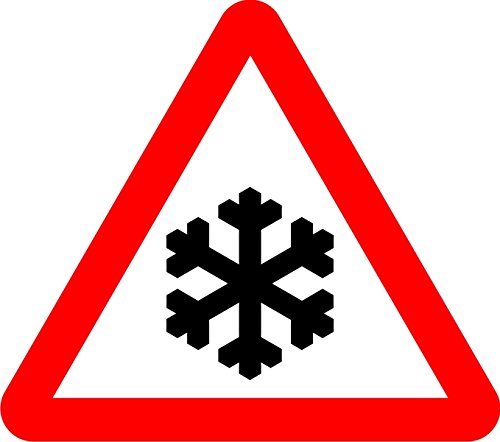 Road Sign Ice Aluminium Composite 45 x 45 cm