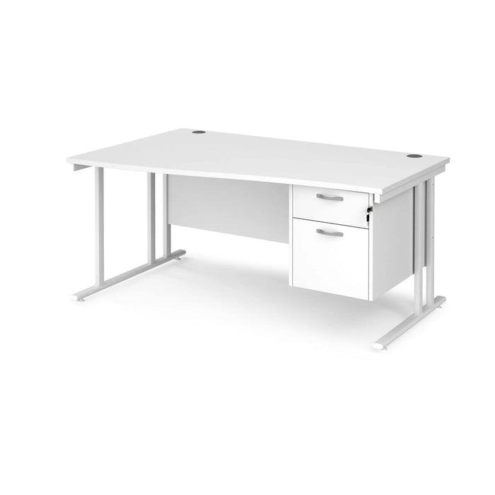 Dams International Wave Desk MC16WLP2WHWH 1,600 x 725 x 800 - 990 mm
