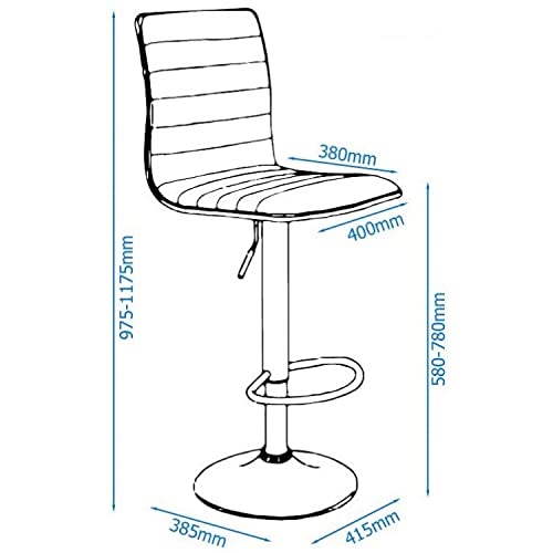 Alphason High Back Bar Stool with Adjustable Seat Colby Grey