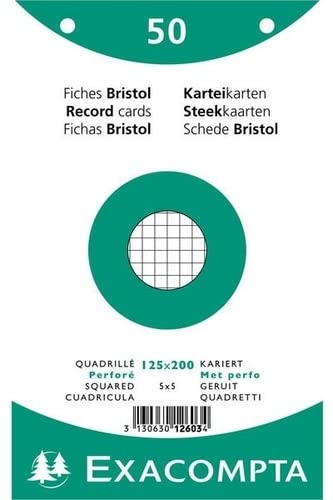 Exacompta Index Cards 12603E 125 x 200 mm White 12.7 x 20.3 x 1.1 cm Pack of 24