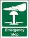 Fire Sign Emergency Stop Plastic Green 20 x 15 cm