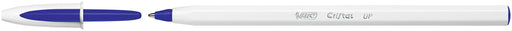 BIC Cristal UP Ballpoint Pen Grip Medium 0.35 mm Blue Pack of 20