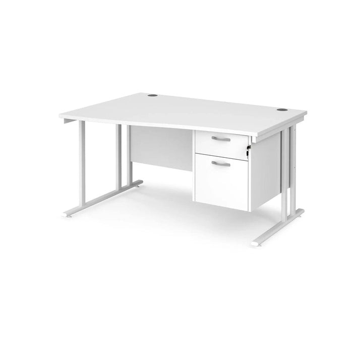 Dams International Wave Desk MC14WLP2WHWH 1,400 x 725 x 800 - 990 mm