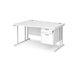 Dams International Wave Desk MC14WLP2WHWH 1,400 x 725 x 800 - 990 mm