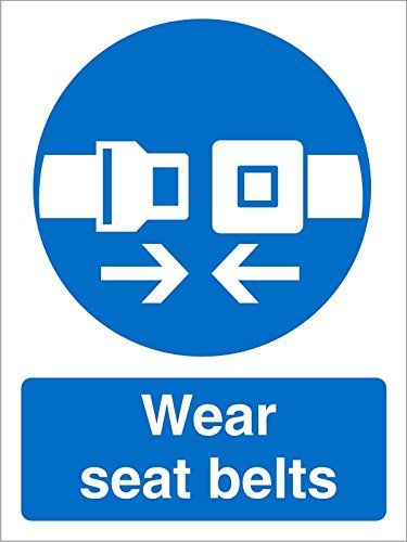Mandatory Sign Seat Belts vinyl Blue, White 20 x 15 cm