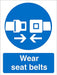 Mandatory Sign Seat Belts vinyl Blue, White 20 x 15 cm