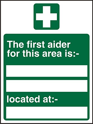 First Aid Sign First Aider Vinyl 20 x 15 cm