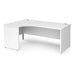 Dams International Left Hand Ergonomic Desk with White MFC Top and Graphite Panel Ends and Silver Frame Corner Post Legs Contract 25 1800 x 1200 x 725 mm