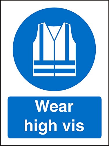 Mandatory Sign Wear High Vis Plastic 20 x 15 cm