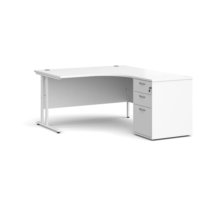 Dams International Desk with Pedestal EBWH14RWH 1,400 x 1,626 x 725 mm