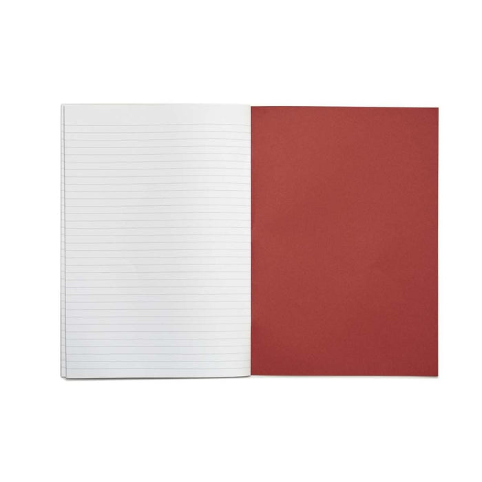Rhino A4 Exercise Book 48 page Feint Ruled 8mm Red (Pack 100) - VEX681-437-0