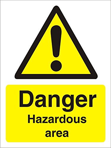 Warning Sign Hazard Area Plastic 40 x 30 cm