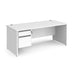Dams International Straight Desk with White MFC Top and Silver Frame Panel Legs and 2 Lockable Drawer Pedestal Contract 25 1400 x 800 x 725mm