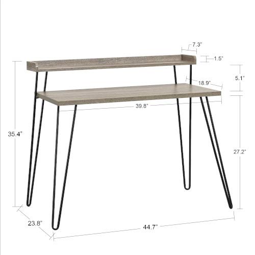 DOREL HOME Desks 9881396COMUK Walnut 1,135.38 (W) x 604 (D) x 899.16 (H) x 899.16 - 899.16 (H) mm