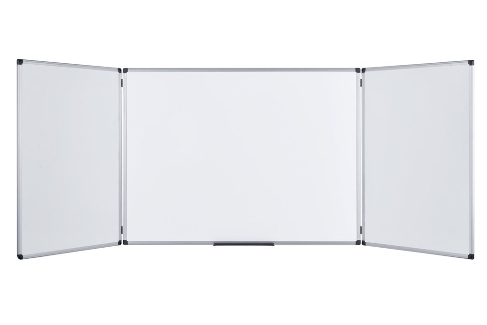 Bi-Office Folding Whiteboard Wall Mounted Magnetic Ceramic Double 90 (W) x 60 (H) cm