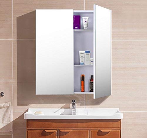 HOMCOM Mirror Cabinet 811-032 Glass, MDF White 600 mm x 150 mm x 750 mm