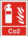 Fire Extinguisher Sign Co2 Vinyl 20 x 15 cm