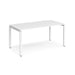 Dams International Rectangular Single Desk with White Melamine Top and White Frame 4 Legs Adapt II 1600 x 800 x 725mm
