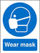 Mandatory Sign Mask Vinyl Blue, White 20 x 15 cm